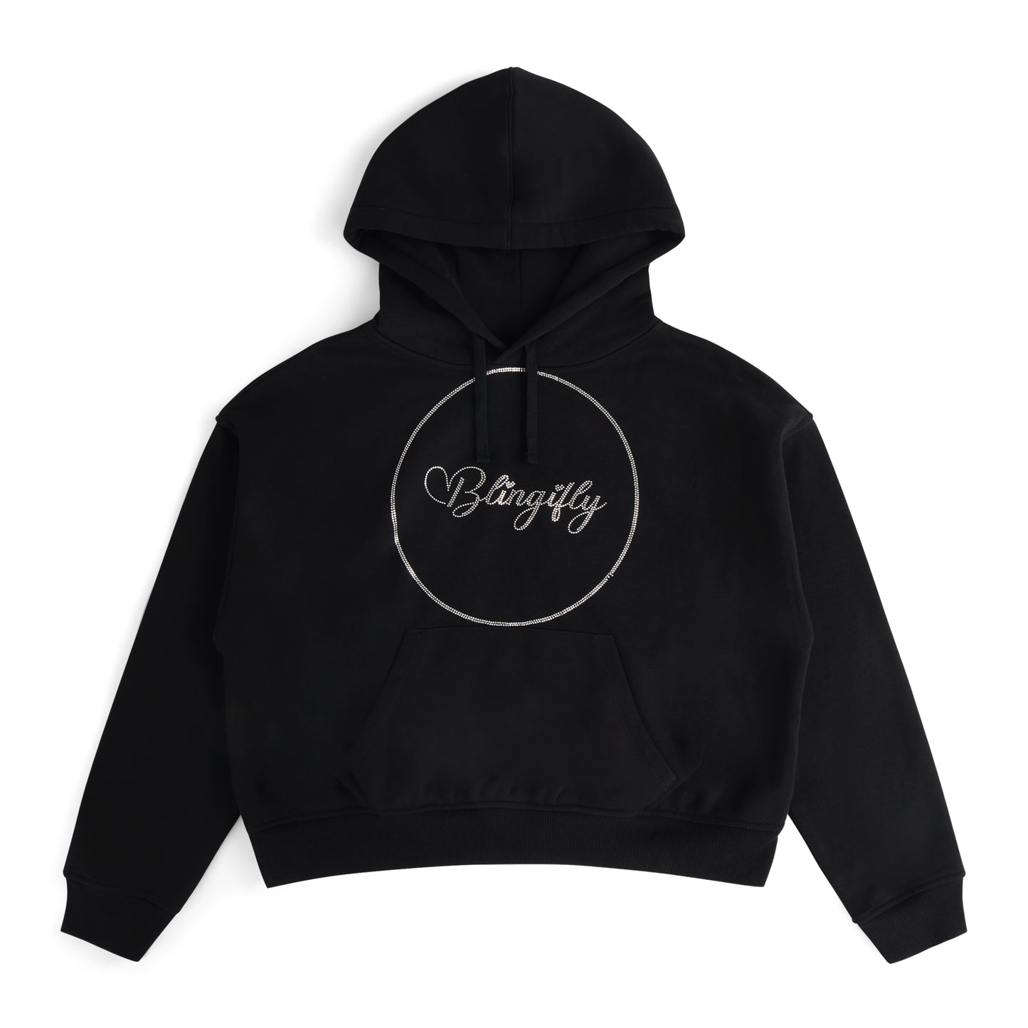 Crop Hoodie Pullover Black