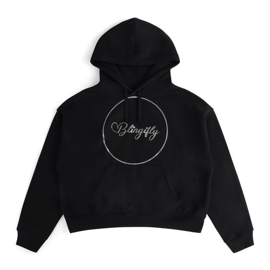 Crop Hoodie Pullover Black