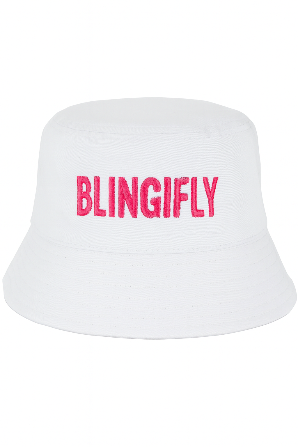 Blingifly White hat with Hot pink Logo
