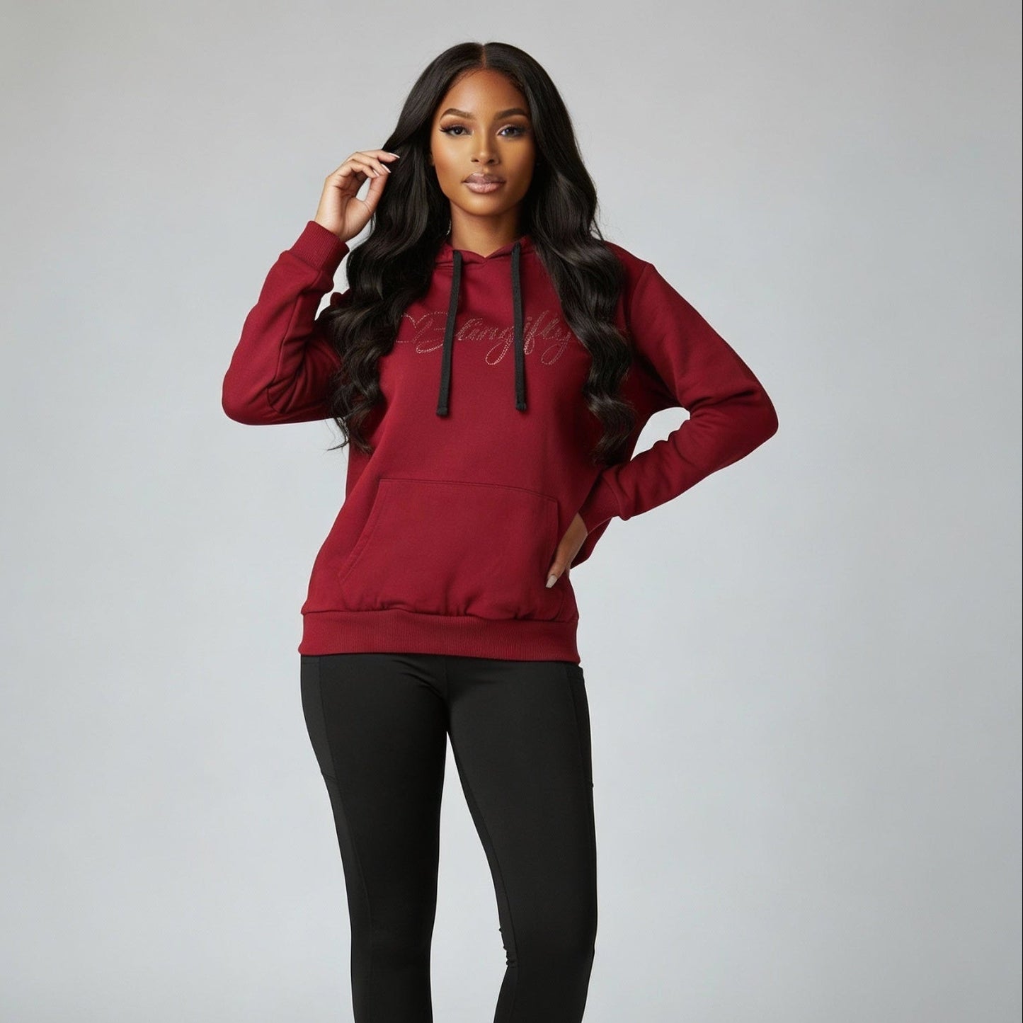 Signature Sparkle Hoodie Burgundy